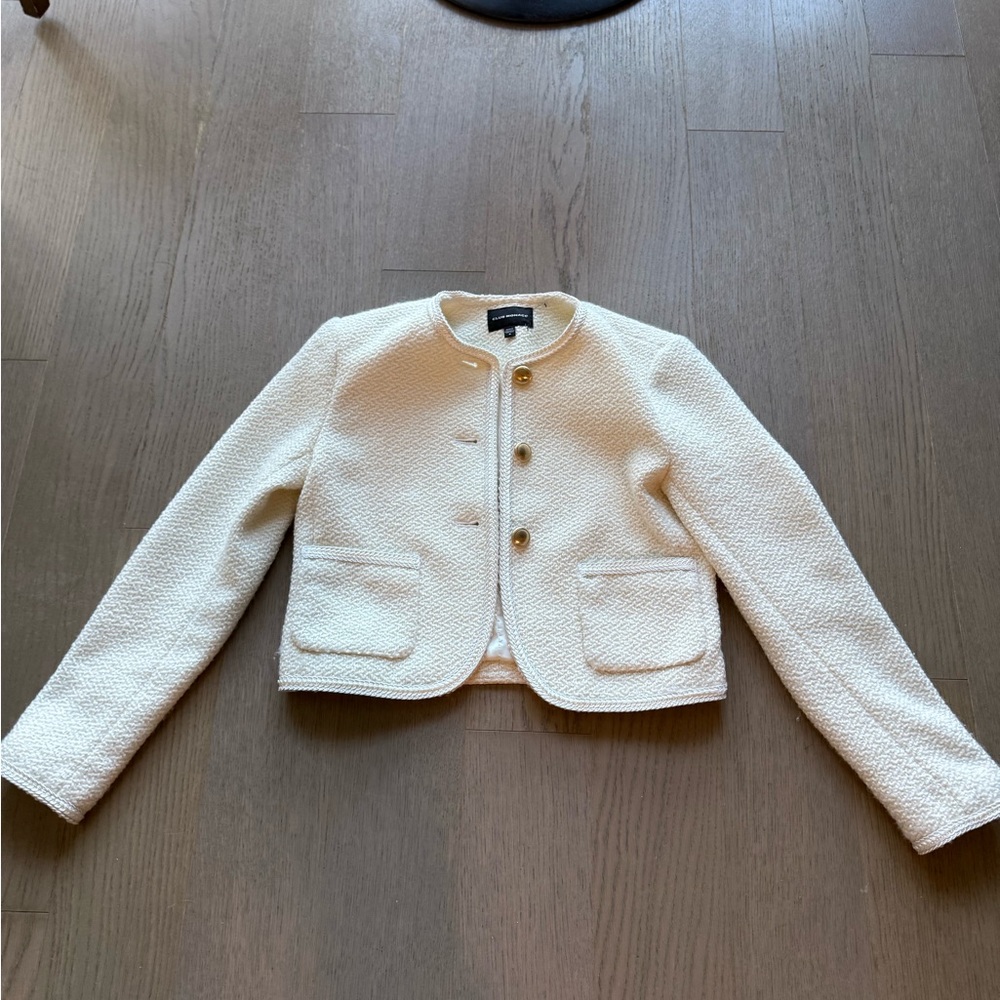 Club Monaco Cream Textured Women's Blazer